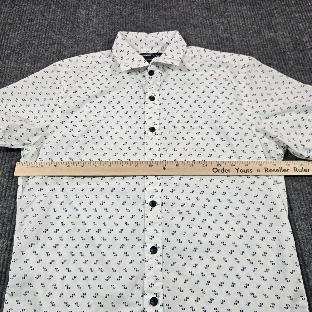 Rodd & Gunn‎ Shirt Mens Small White Graphic Print Sports Fit Short Sleeve Cotton - Picture 5 of 7